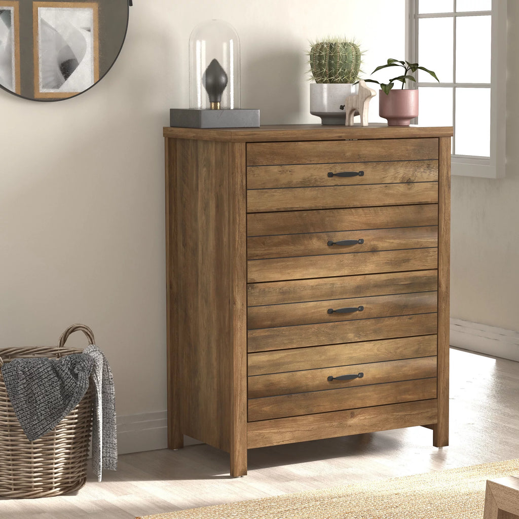 Gray & Oak 4-Drawer Dresser Z13309