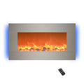 Wall Mounted Electric Fireplace Brushed Silver M373399