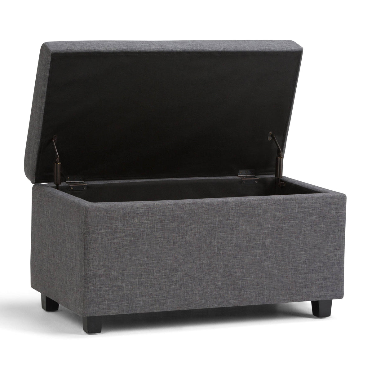 34 inch Wide Contemporary Rectangle Storage Ottoman Slate Grey A856485