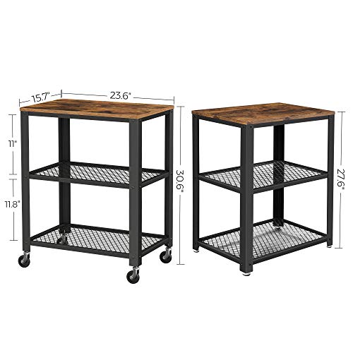 Kitchen Cart with 3 Shelves and 6 Hooks U4876