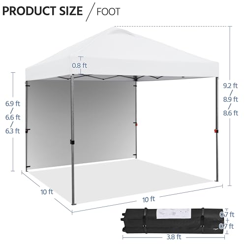 10x10 Pop up Canopy Tent with Sidewall, Black G19192