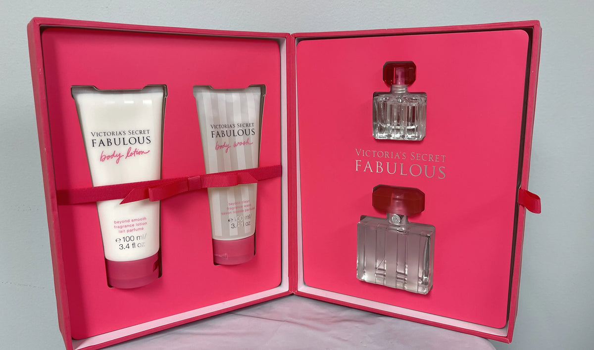 3.4 fl oz Eau De Parfum Fragrance Lotion Body Wash 4 Pieces Gift Set D593195
