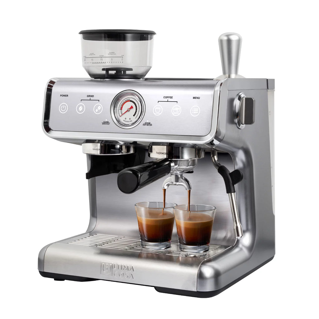Semi-Automatic Espresso Machine Silver 2 Litre Water Tank U68635