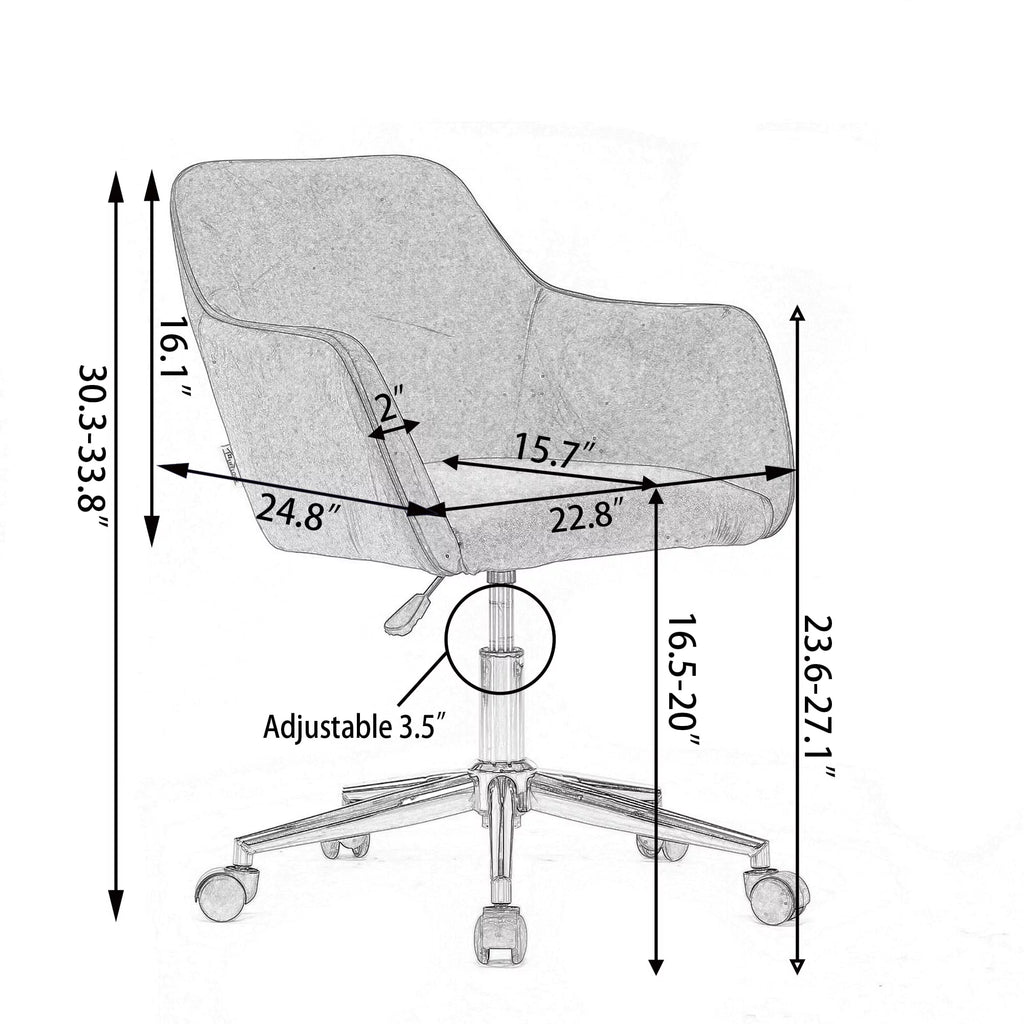 Pink Teddy Fabric Adjustable Height Office Chair R333