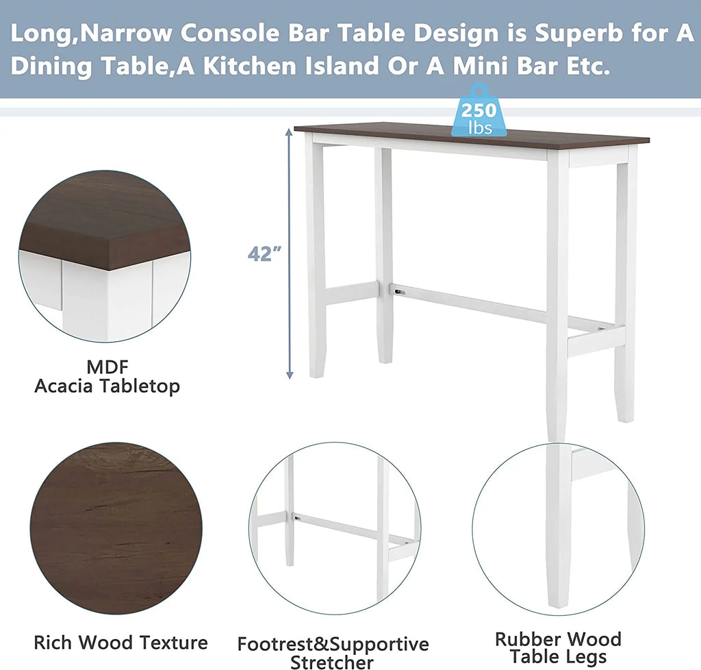 3 Piece Wood Dining Table Set with Upholstered Chairs L5386