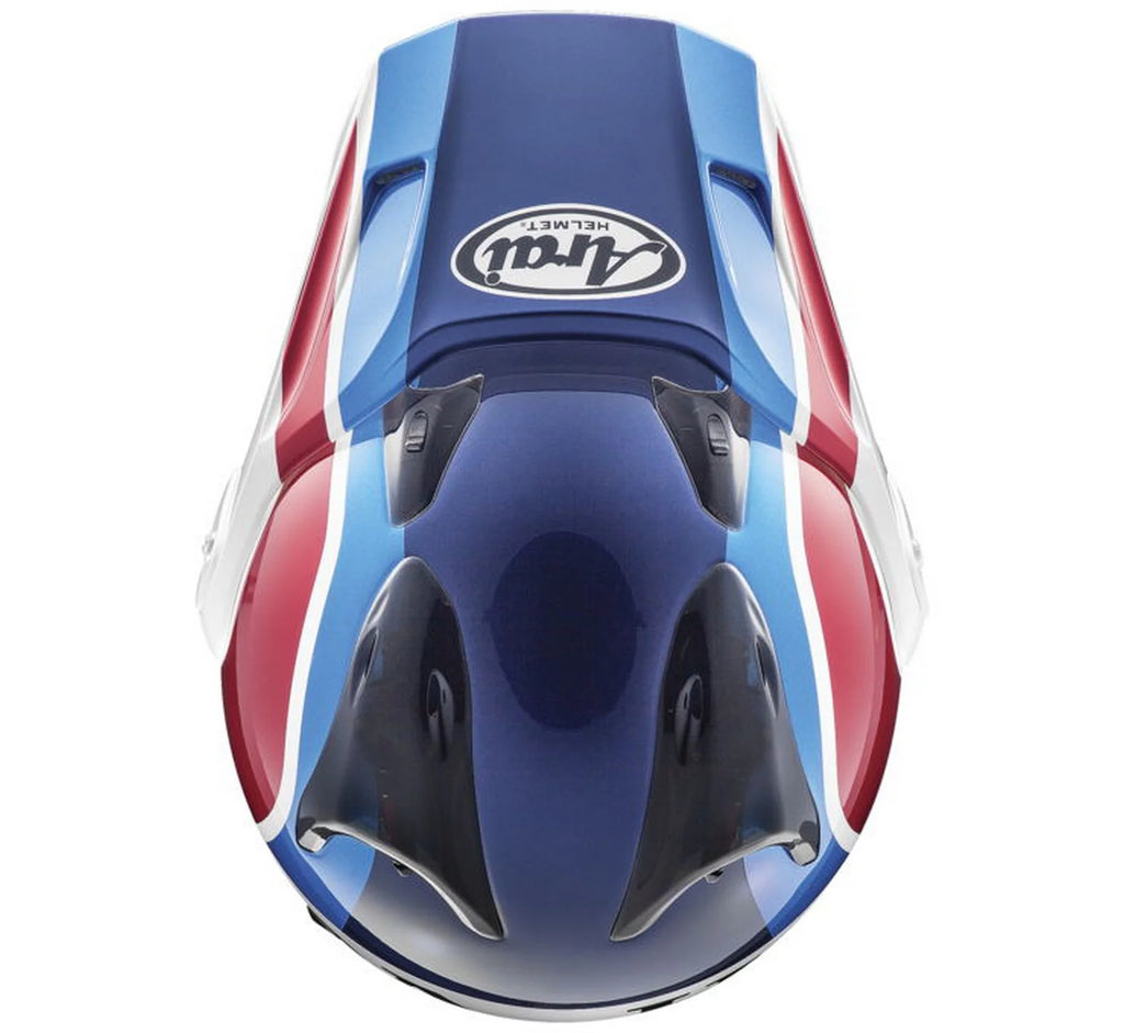 Dual Sport Motorcycle Helmet Red/White/Blue XS F909