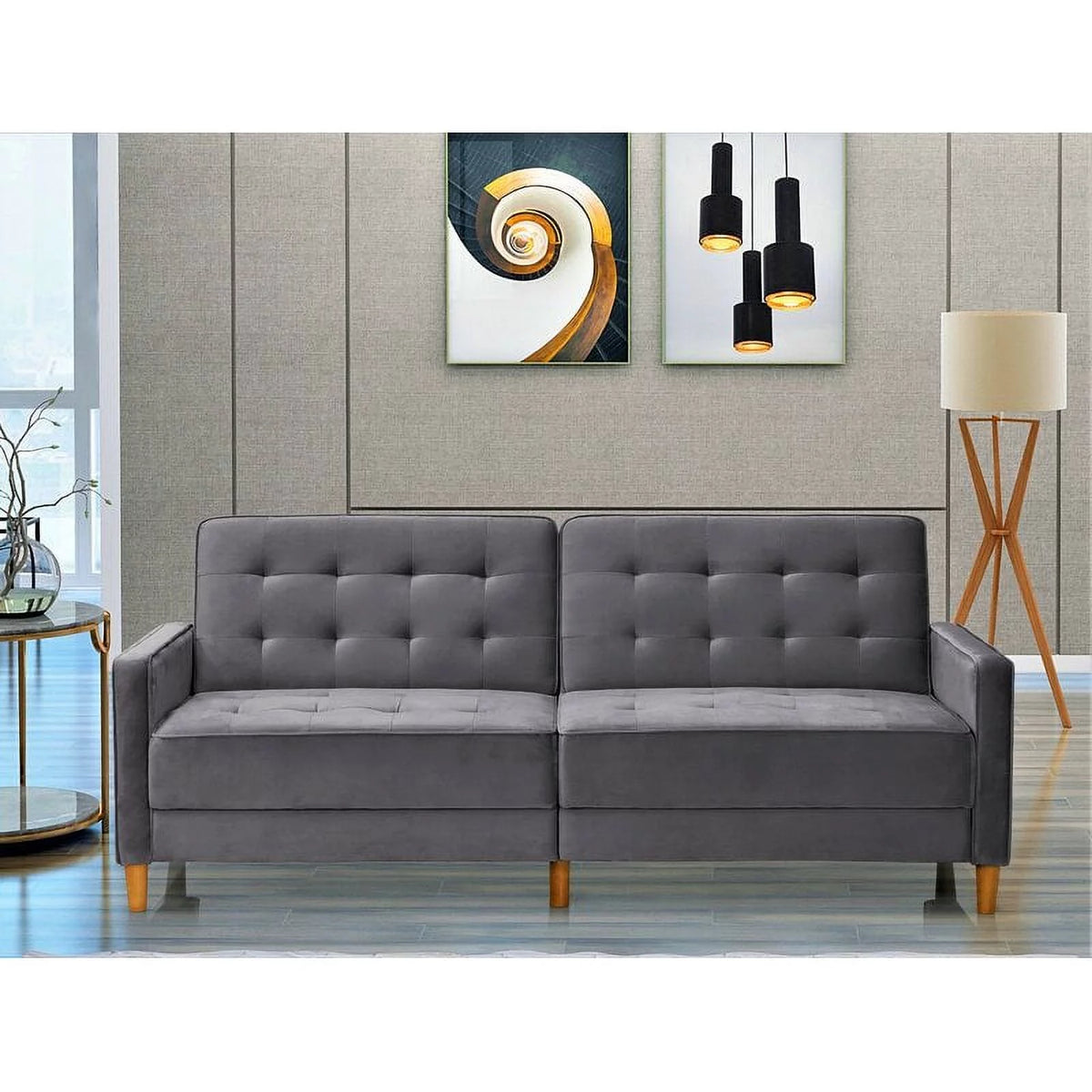 Grey Sofa Bed with Pull Out Bed P7576