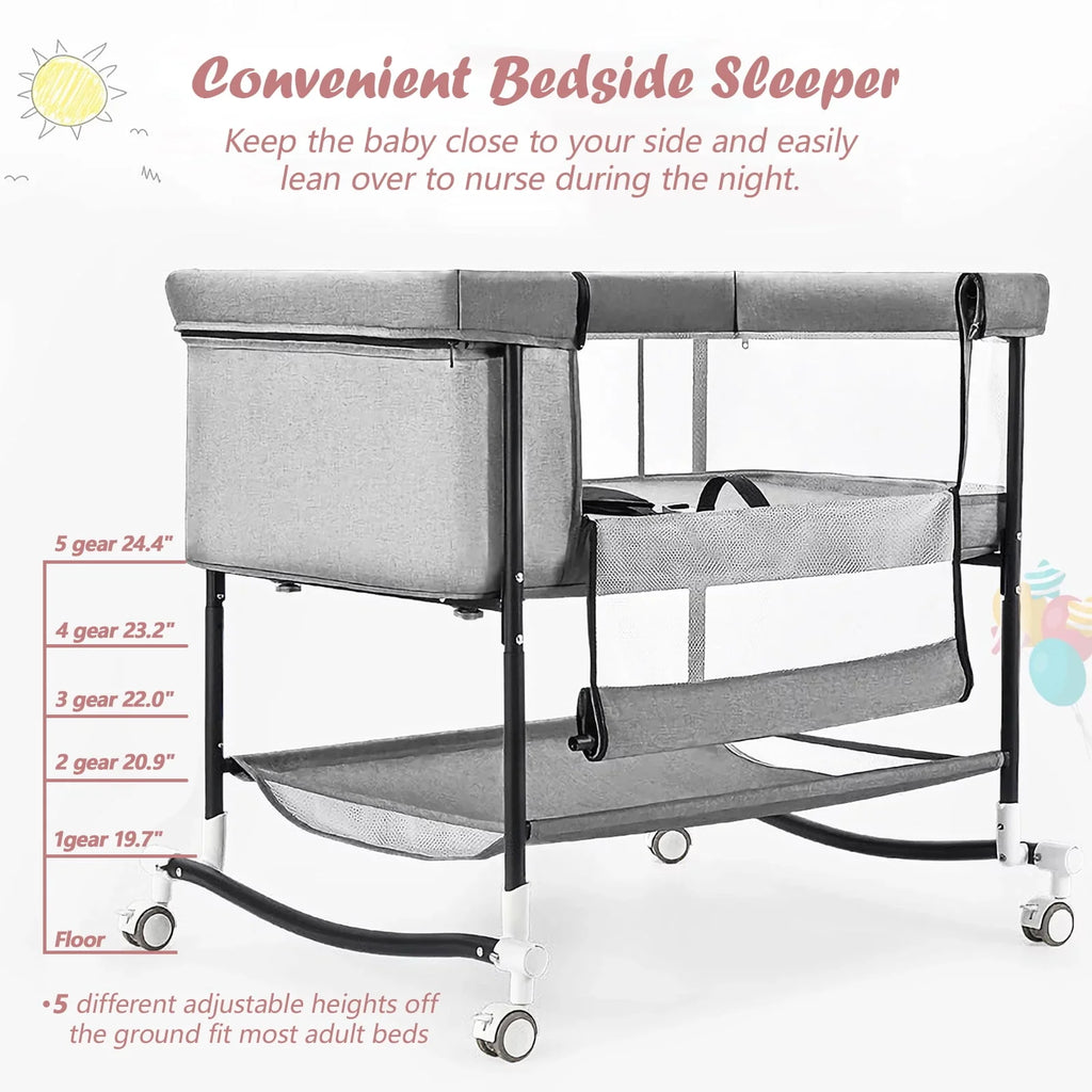 Portable 4 in 1 Baby Bassinet with Mattress & Diaper Pad Z199631