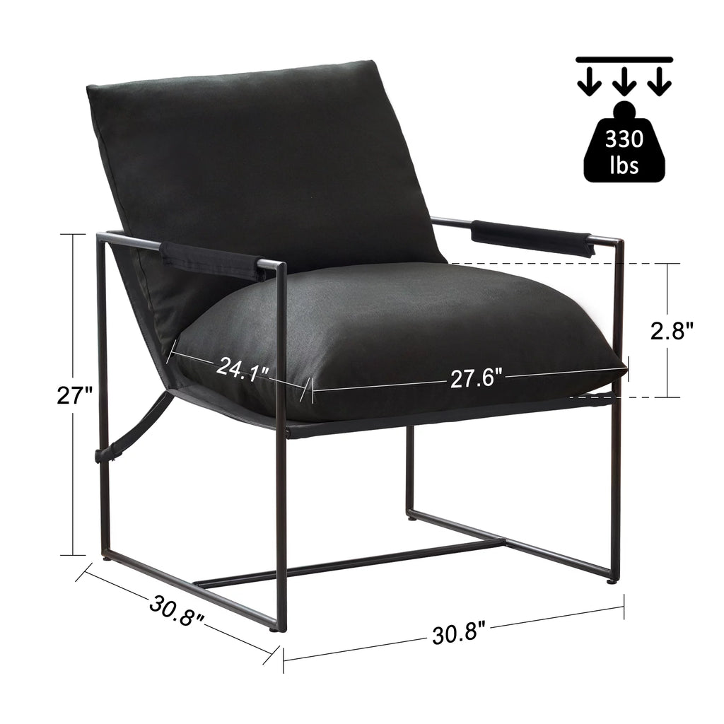 Black Sling Accent Chair Set of 2 V1429