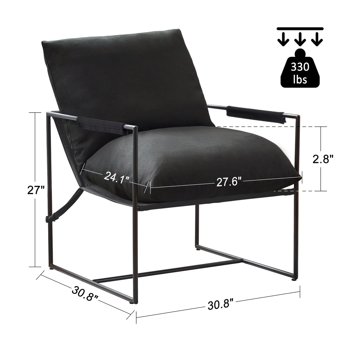 Black Sling Accent Chair Set of 2 V1429