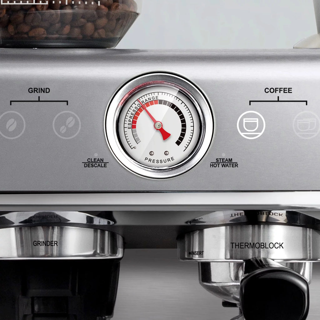Semi-Automatic Espresso Machine Silver 2 Litre Water Tank U68635