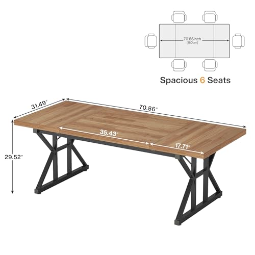 70.8 Inch Brown Black Executive Desk S87919