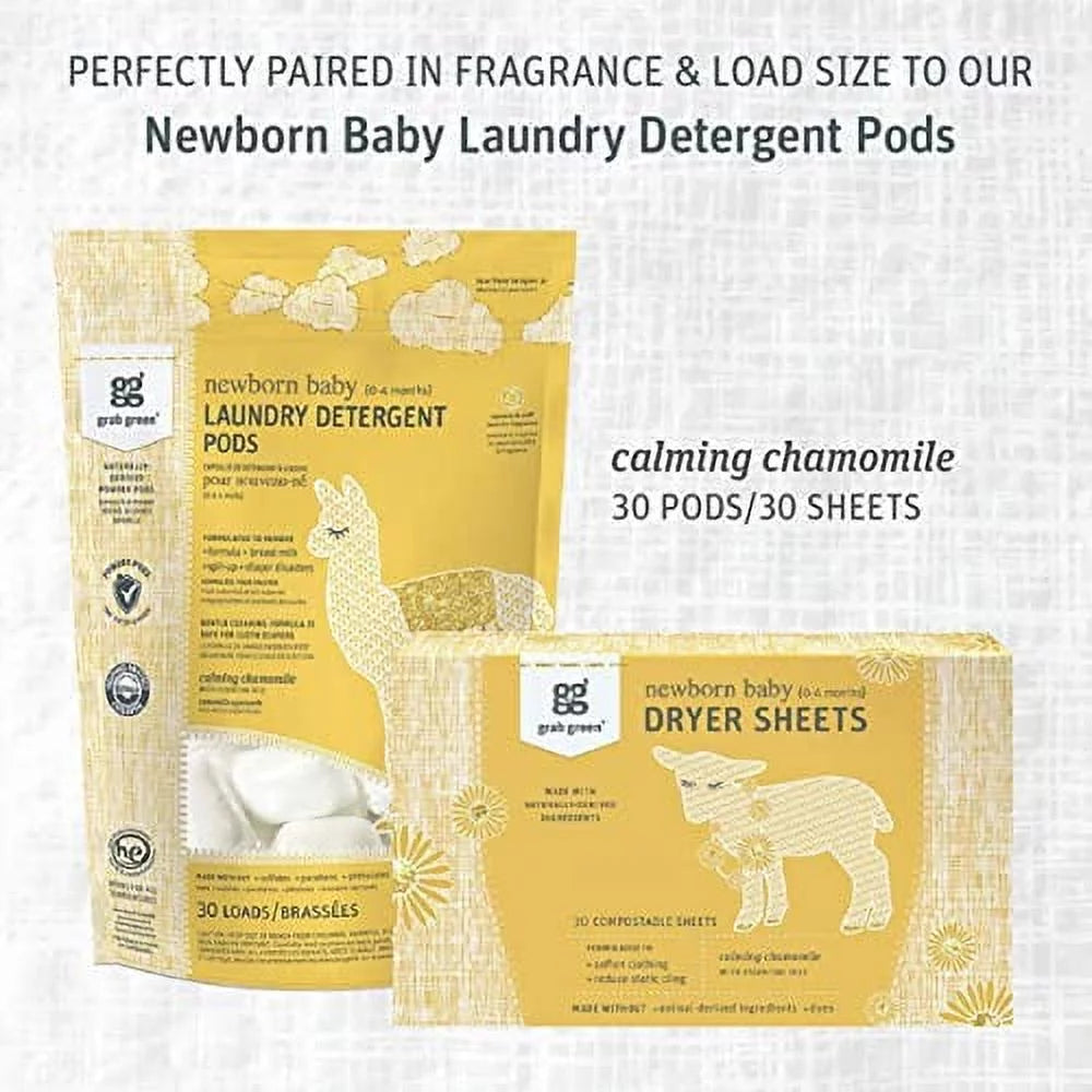 Baby Laundry Dryer Sheets Calming Chamomile 3 Count E2024