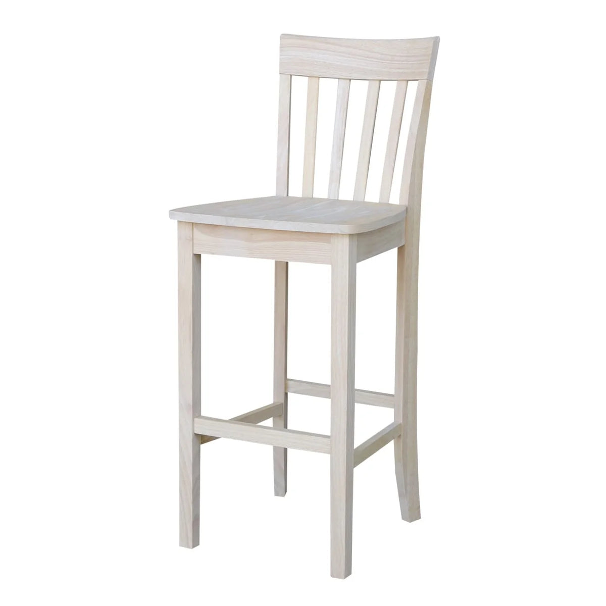 Unfinished Solid Parawood Slatback Counter Height Stool U87711