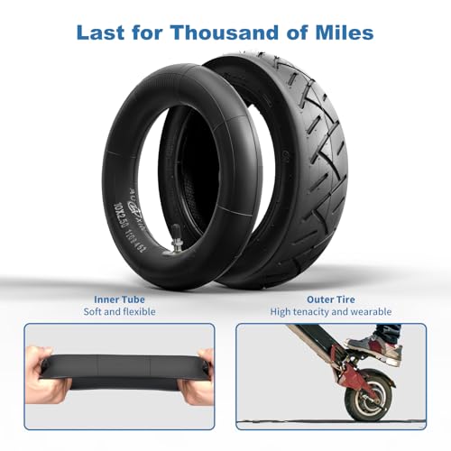 60/70-6.5 & 10x2.5 Pneumatic Scooter Tire and Tube Set of 4 G871585