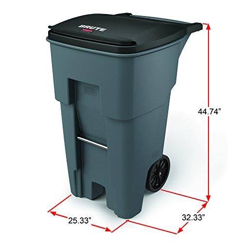 65 gal. Blue Rectangular Trash Can W1176