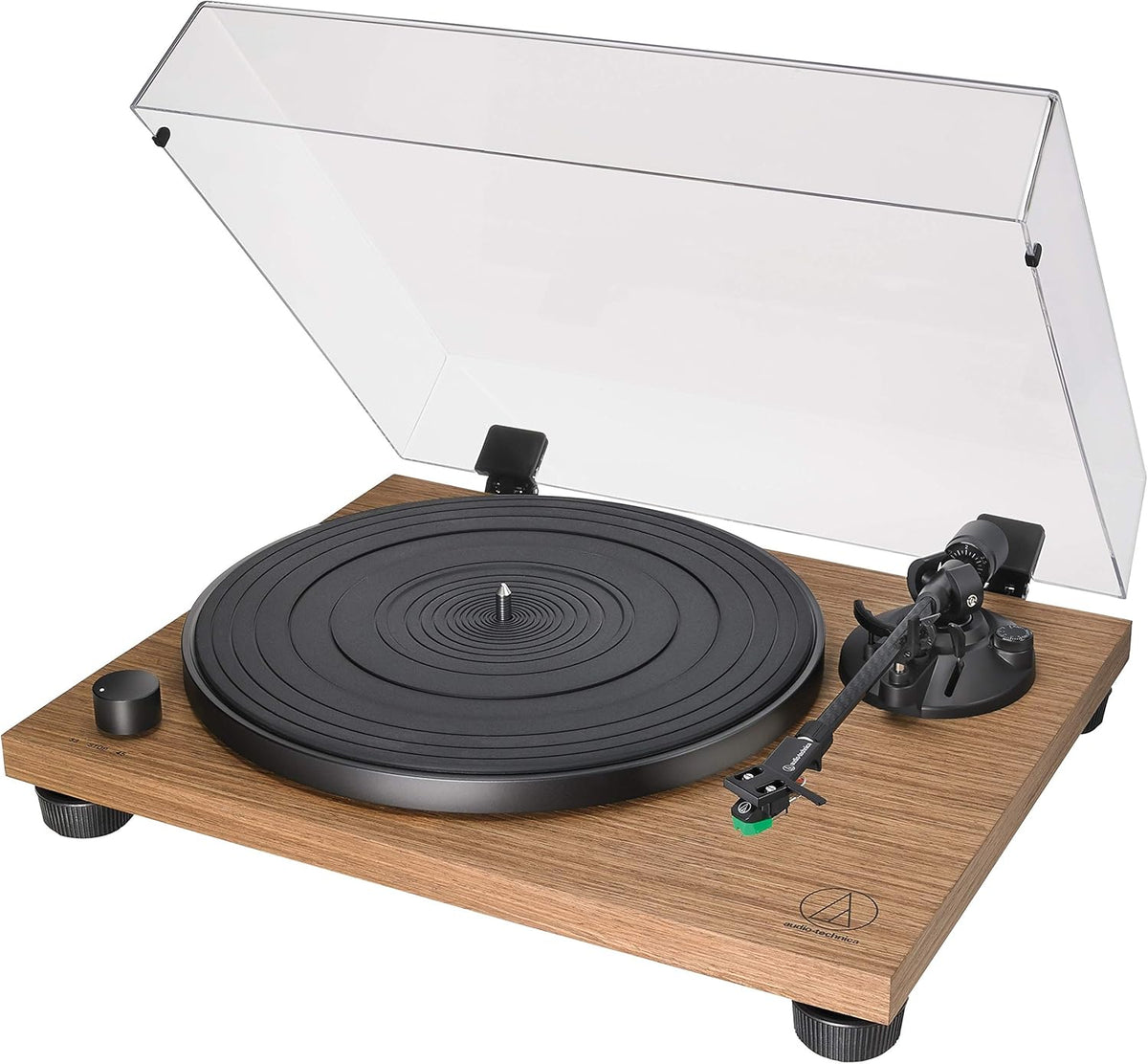 Fully Manual Belt-Drive Turntable, 2 Speeds, Carbon-Fiber Tonearm Walnut Z259