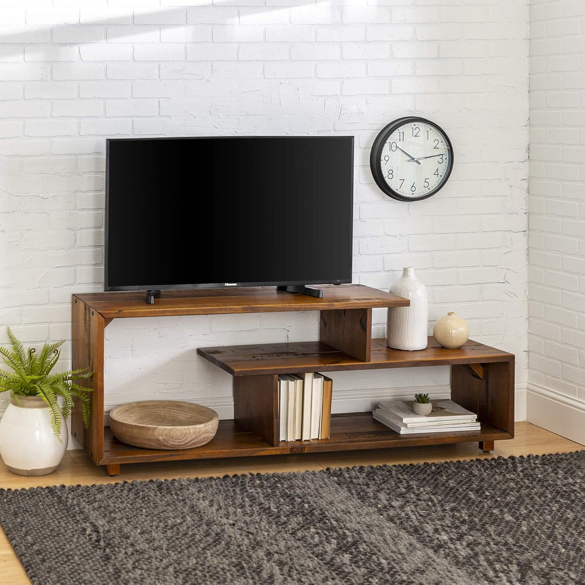 60 Inch 2 Tier Solid Wood TV Stand C7906