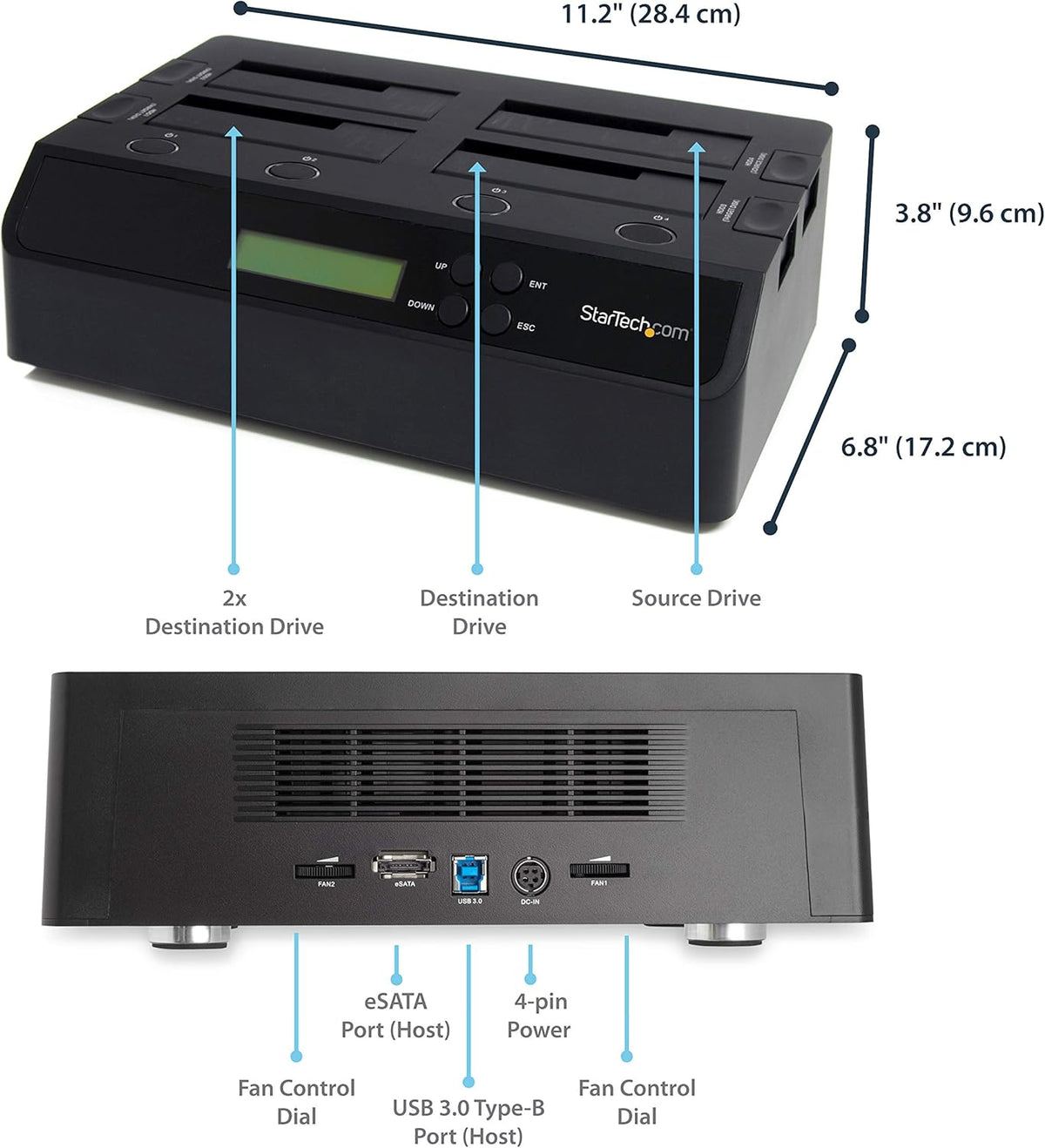 USB 3.0 eSATA SATA HDD Hard Drive Duplicator Dock E643394