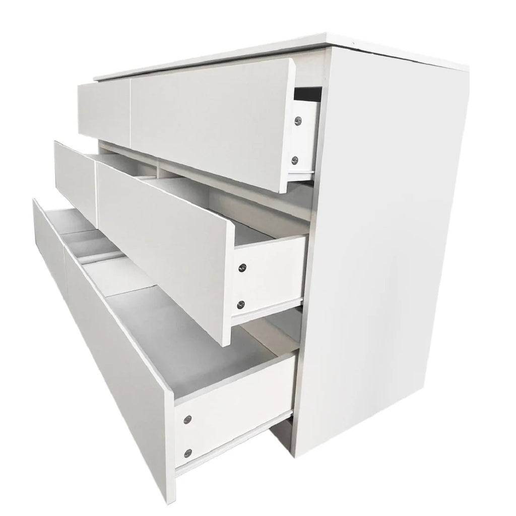 White 6 Drawer Dresser L7161
