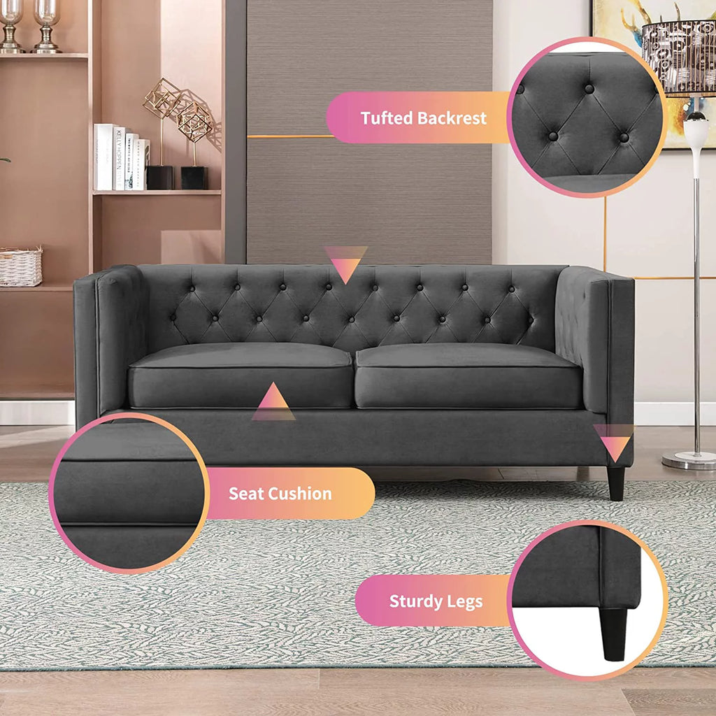 Velvet 3-Seater Sofa Y716