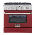 30 Pro-Style Natural Gas Dual Fuel Range with 4 Burners in Red U69111