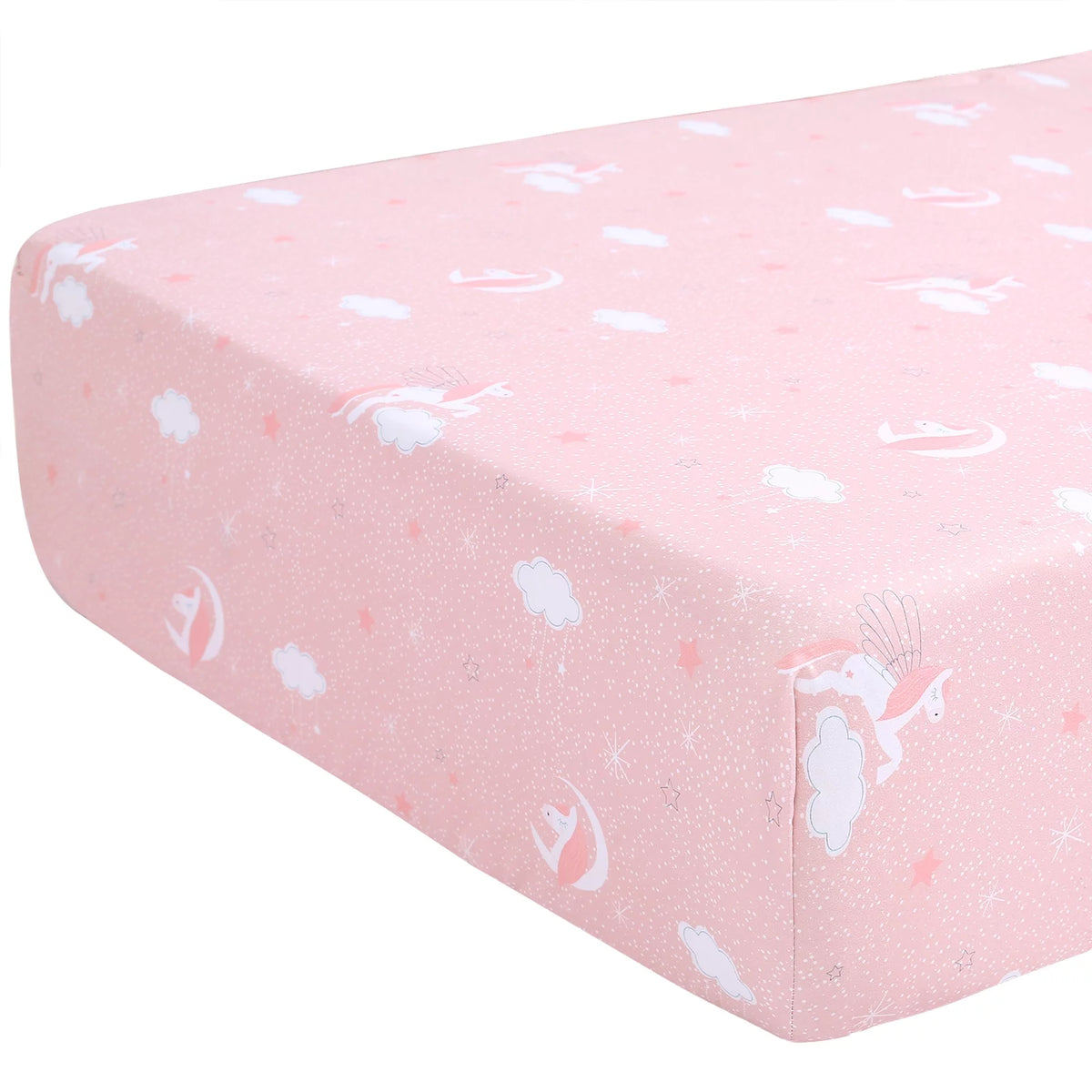 3-Piece Pink Unicorn Crib Bedding Set R781738