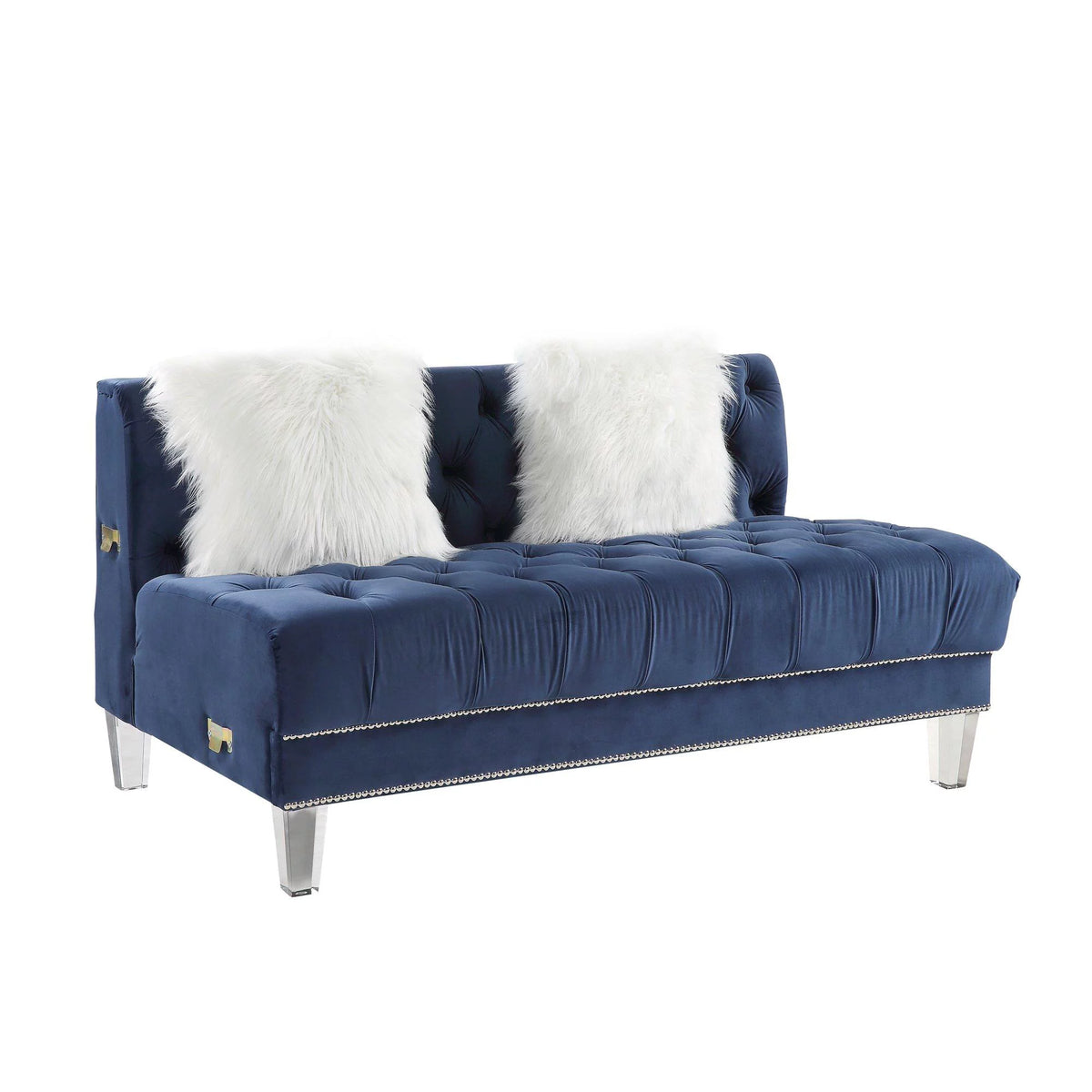 Navy Blue Velvet U-Shaped Sectional Sofa S624154