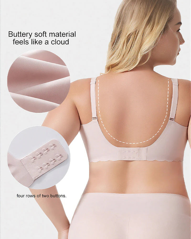 Wireless Bra with Scalloped Edge and Deep V Neckline N286