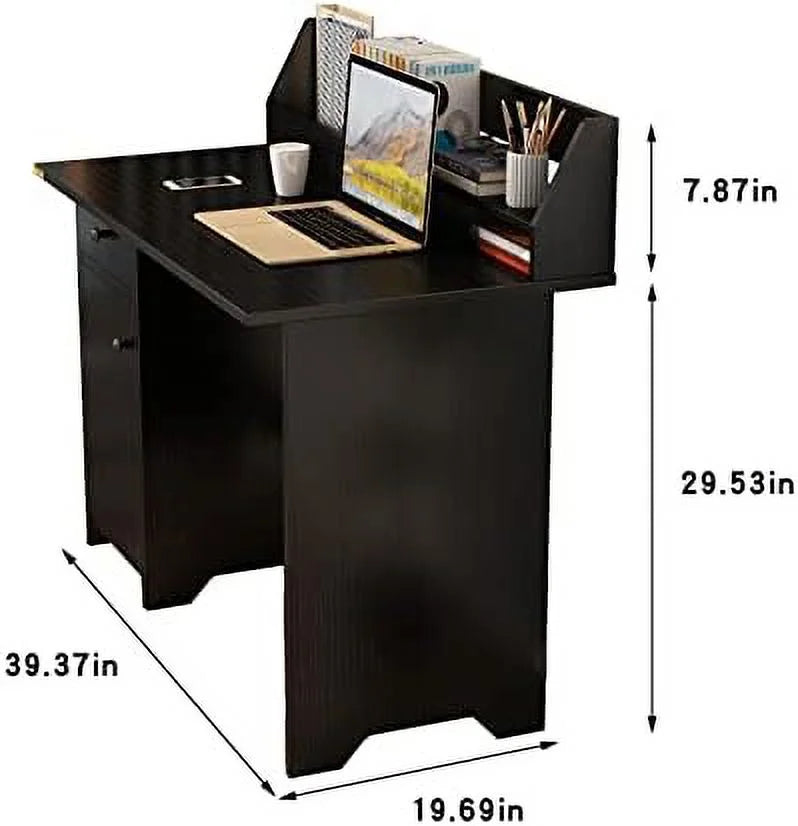 Computer Desk with Hutch and Drawers Wood Office Desk with Shelf W409110