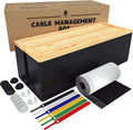 Dark Brown Wood Cable Management Box Set of Two E479