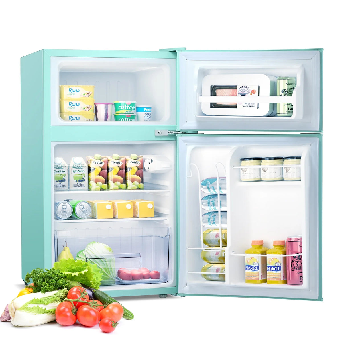 Two Door Mini Fridge 3.1Cu.ft Green U920