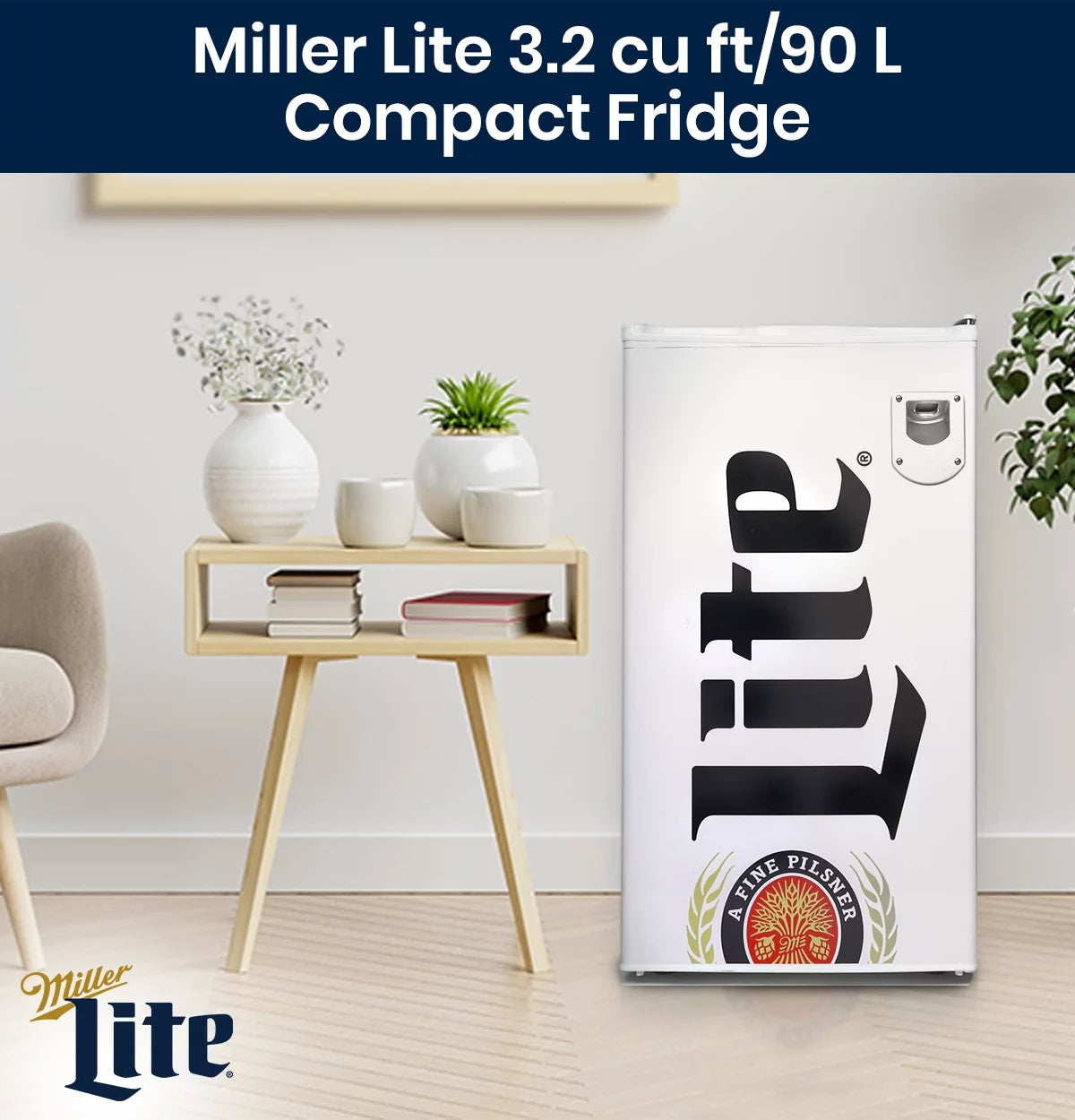 90 Litre Compact Mini Fridge with Bottle Opener E181920