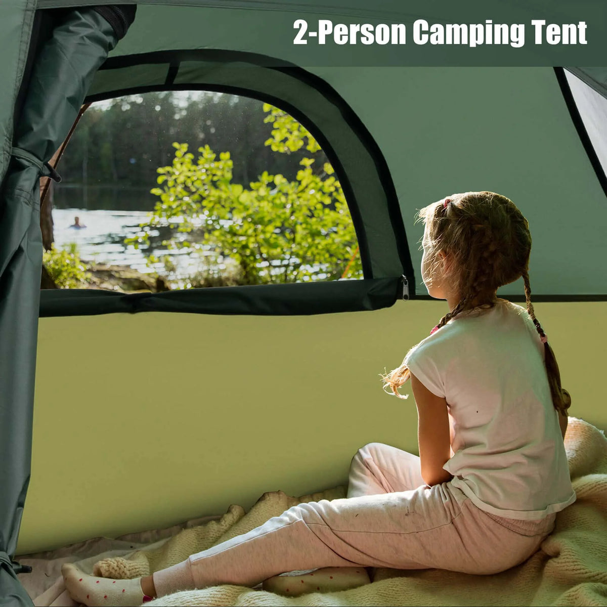 2-person Camping Tent with Rain Fly Carrying Bag V726