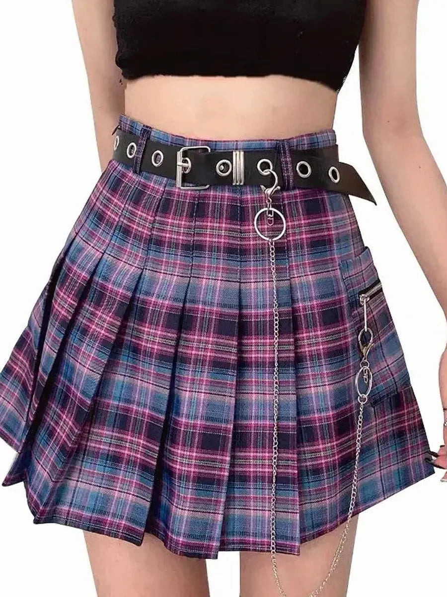 Neon Purple Pleated Skirt S957
