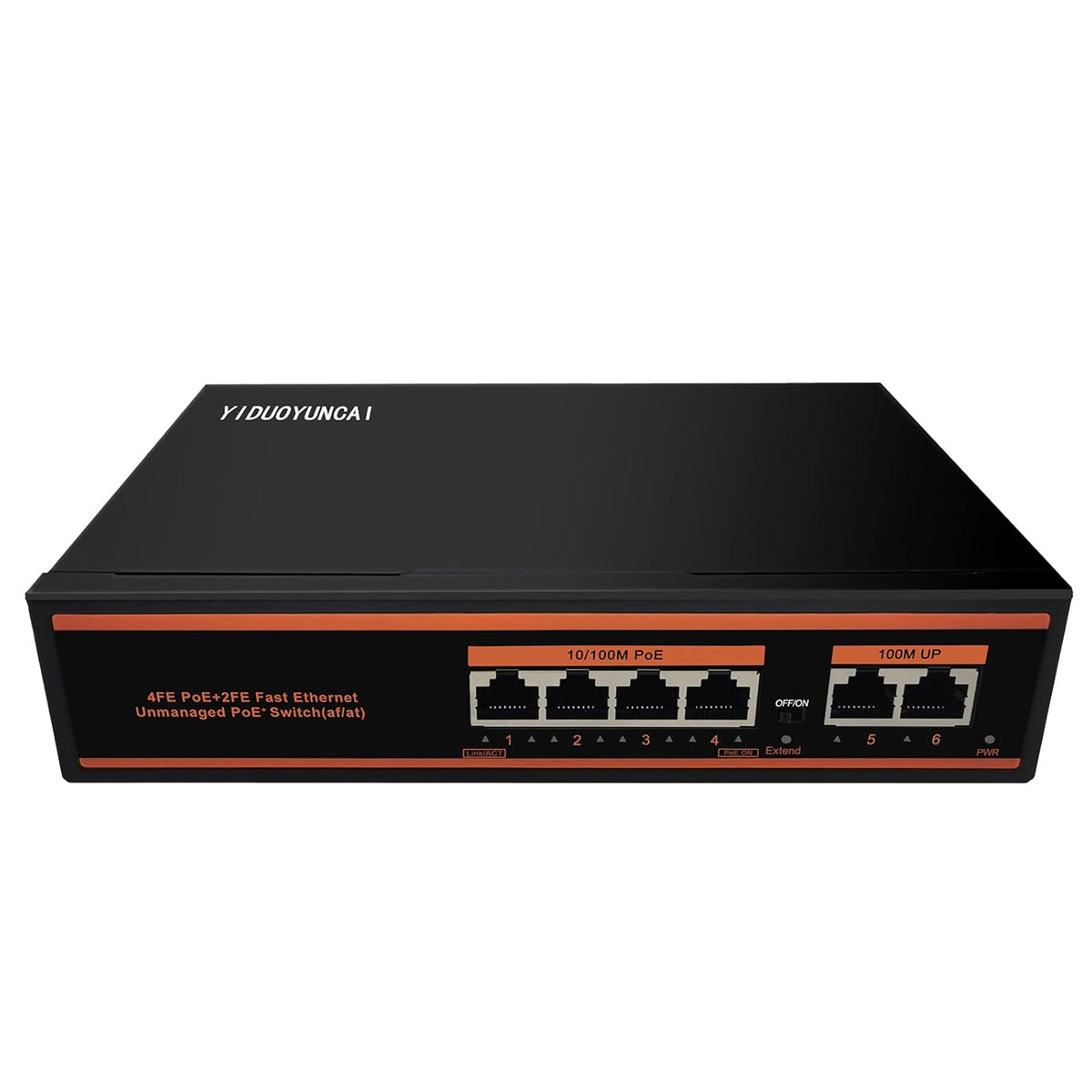 10 Ports Ethernet PoE Switch 8 Port 100Mbps PoE+ 2 UpLink 1000Mbps Metal Fanless Unmanaged Pack of 2 O108316