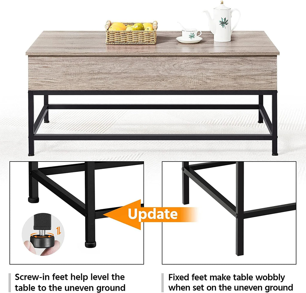 47.5" Lift Top Coffee Table with Hidden Storage Compartment V27962