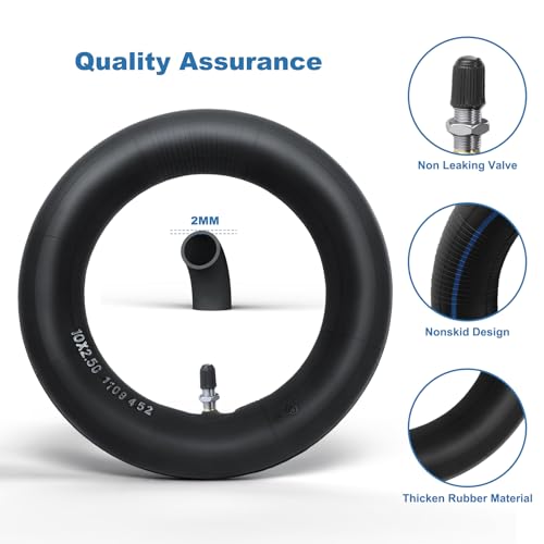 60/70-6.5 & 10x2.5 Pneumatic Scooter Tire and Tube Set of 4 G871585