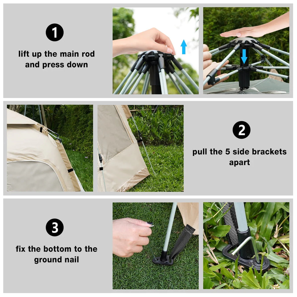 6-8 Person Waterproof Tent with Rain Fly and Carrying Bag T84228