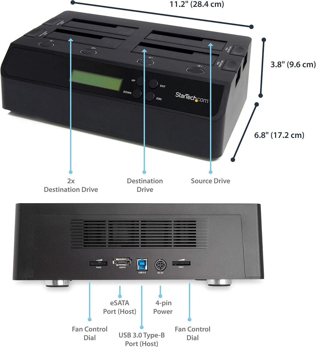 USB 3.0 eSATA SATA HDD Hard Drive Duplicator Dock E643394