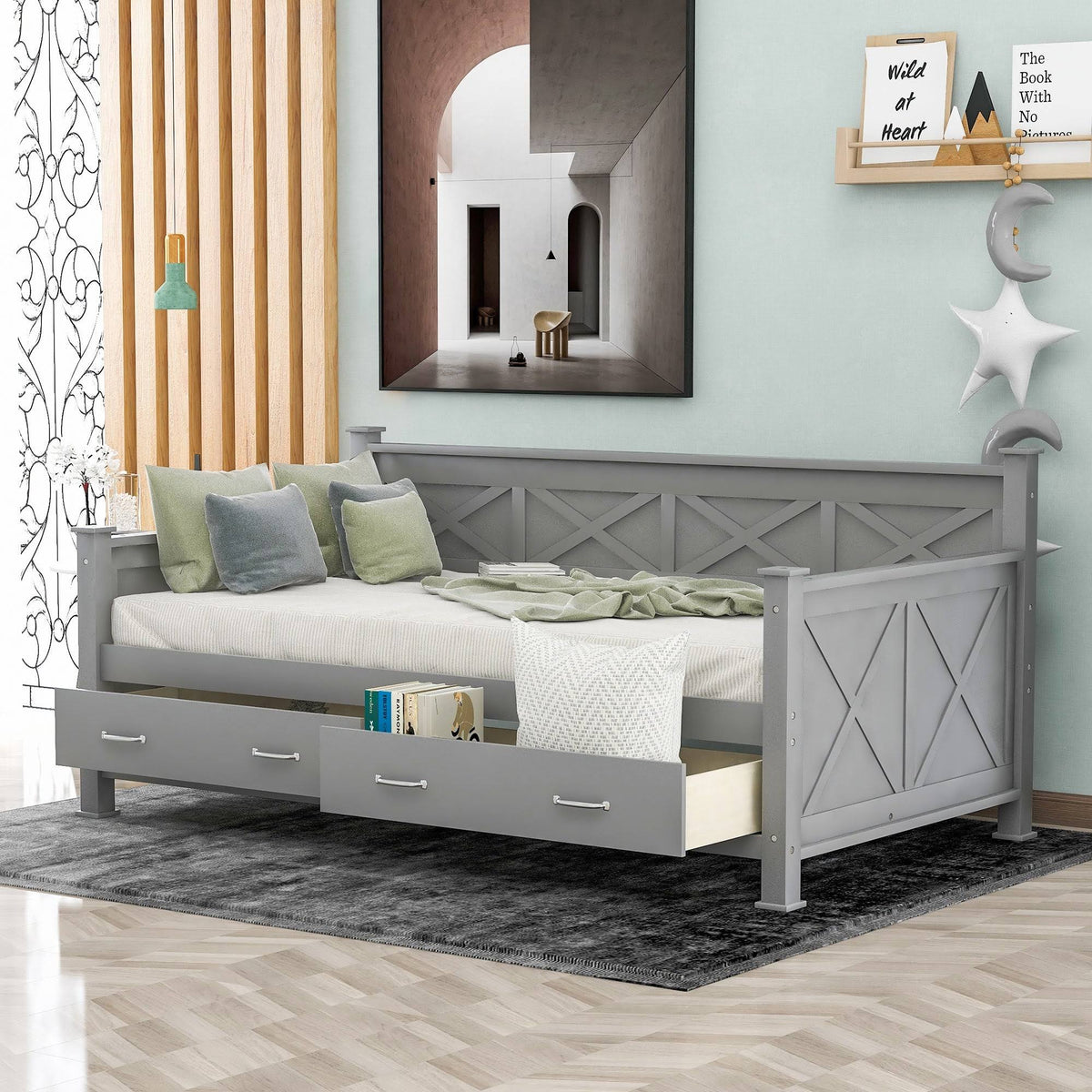 Twin Size Daybed with 2 Drawers E10745