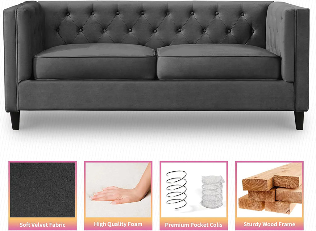Velvet 3-Seater Sofa Y716
