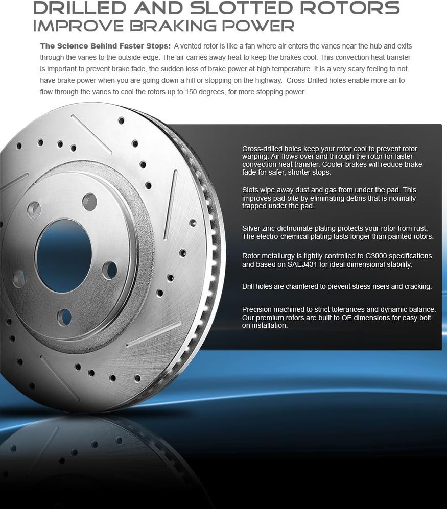 Drilled Slotted 5 Lug 2 Rotors G5454