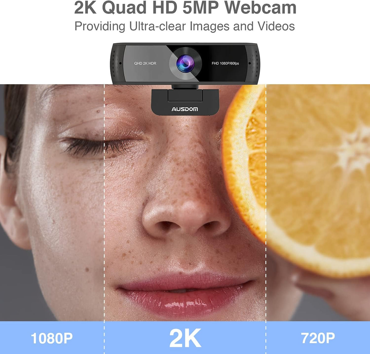 2K Zoomable Webcam with Tripod and Microphones Pack of 2 A8337