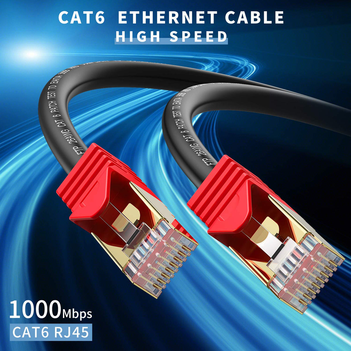 Outdoor Cat 6 Ethernet Cable 400ft 26AWG FTP Waterproof Direct Burial Q32766