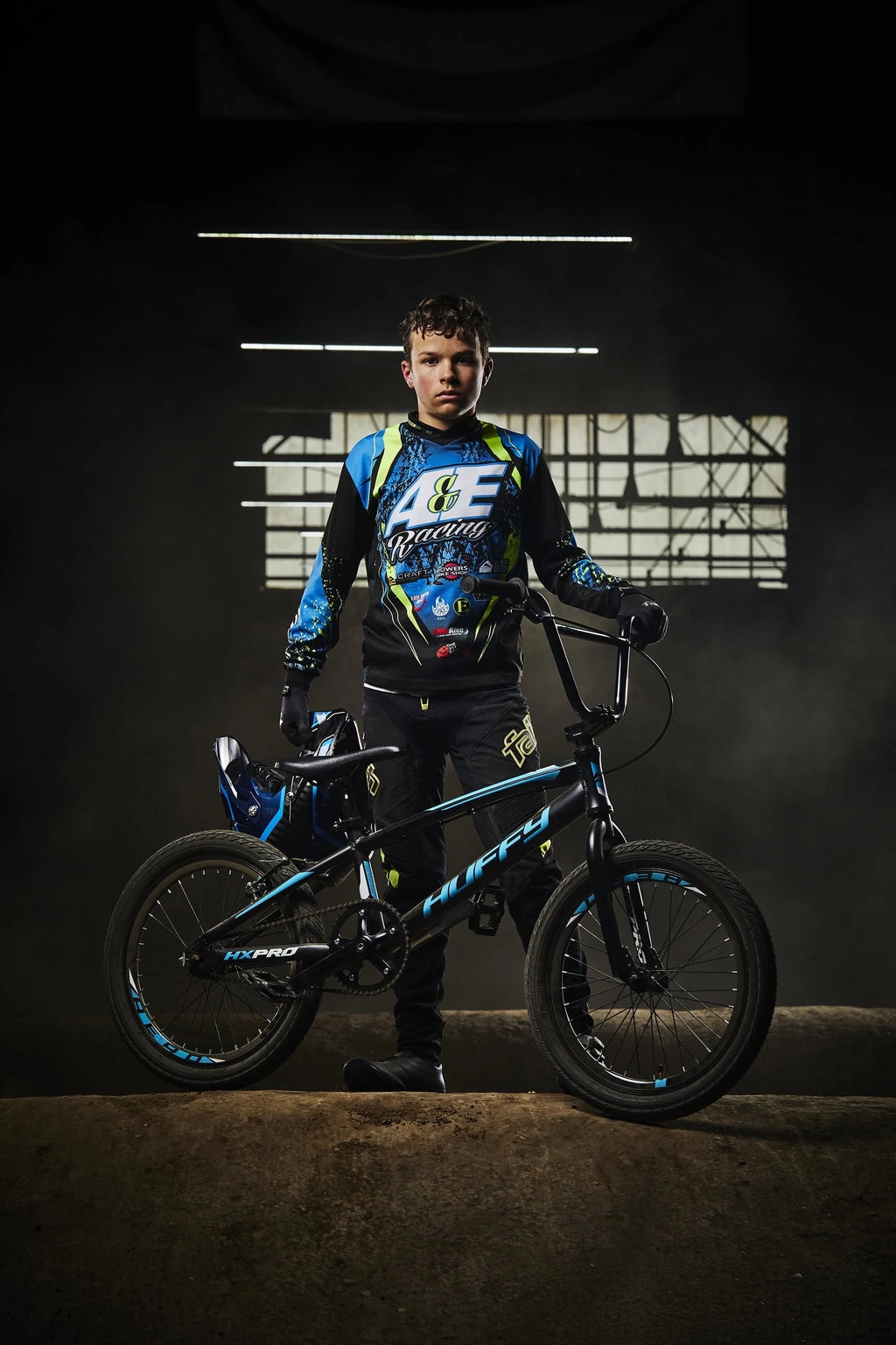 20-inch BMX Bike Black with Teal Aluminum Frame N528