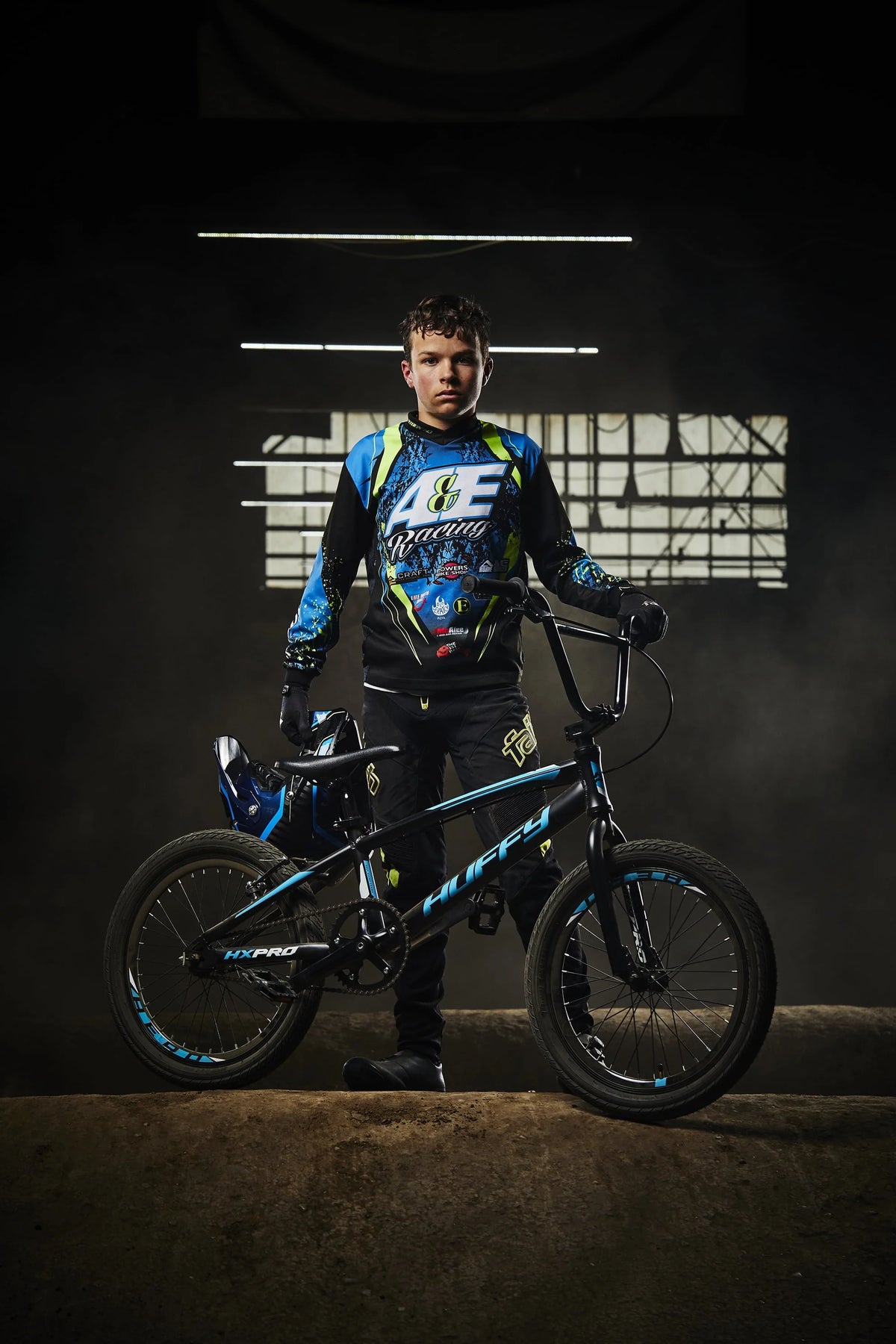20-inch BMX Bike Black with Teal Aluminum Frame N528
