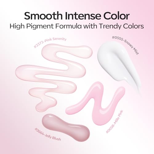 Sheer Pink Nude Red Brown Jelly Gel Nail Polish Kit with UV Light C8211