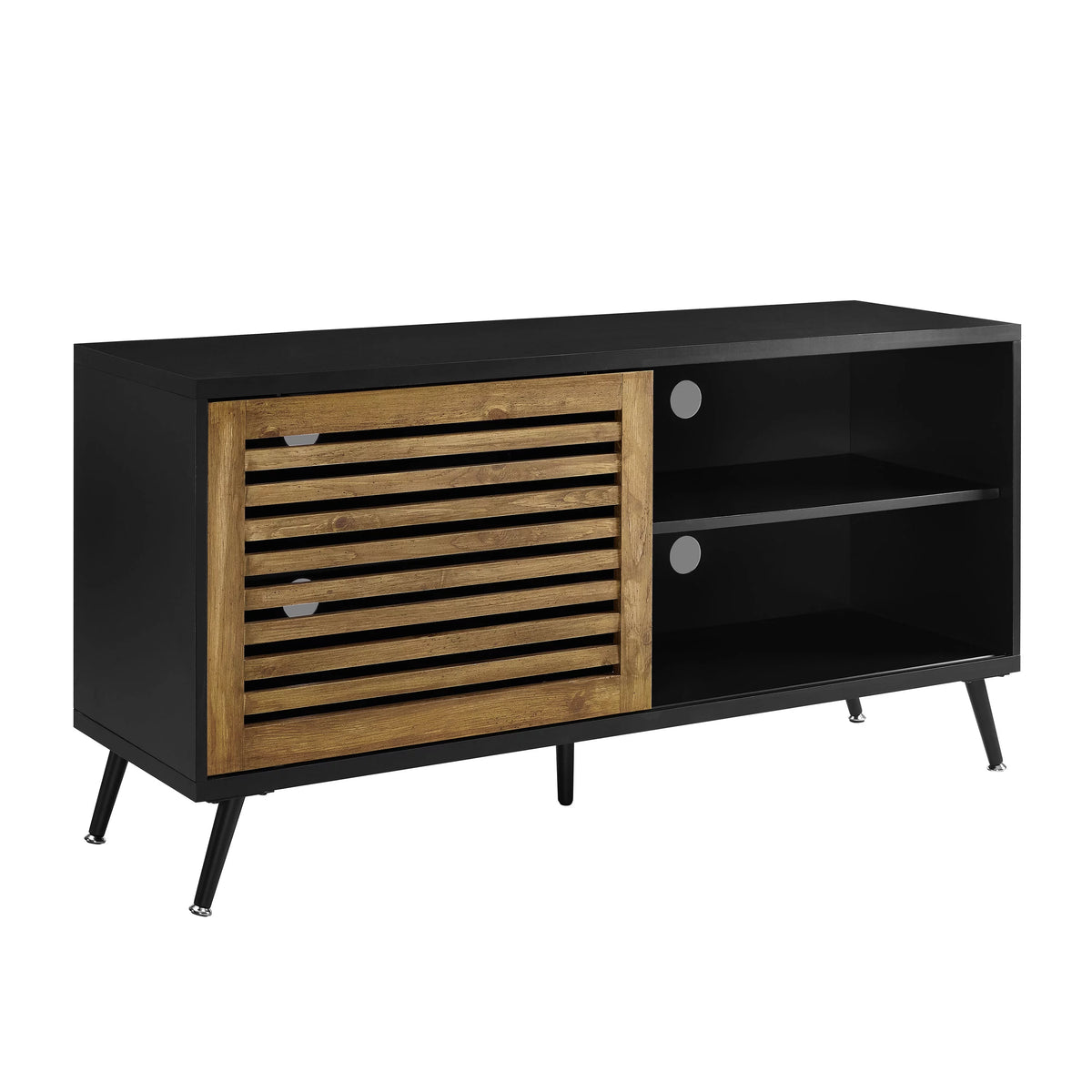Black Mid Century Modern TV Stand J395