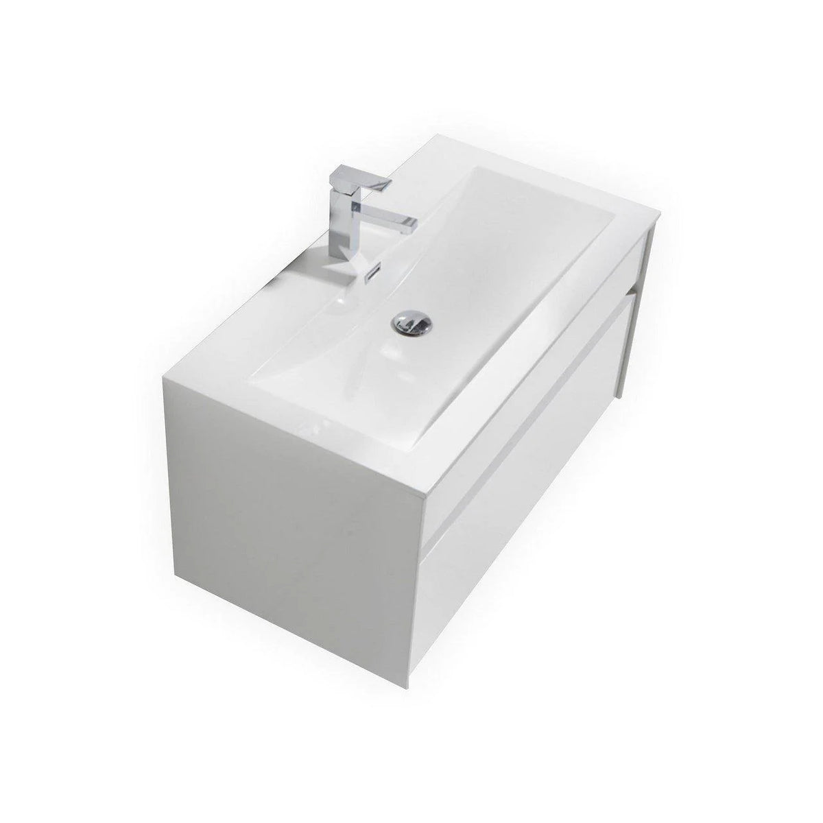 36 in. High Gloss White Wall Mount Bathroom Vanity V39599